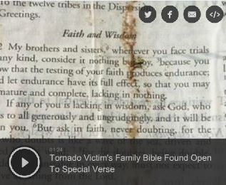 A Bible Was Found in the Rubble of a Texas Home Following a Tornado. But It’s the Verse That It Was Open to That Is Gaining Attention.